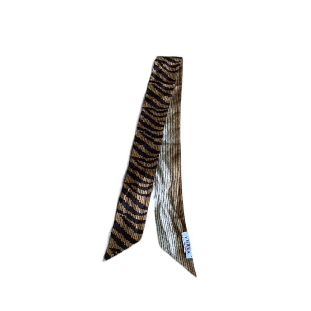 Furla Women's Black & Brown Modern Zebra Print Scarf One Size - Picture 14 of 14